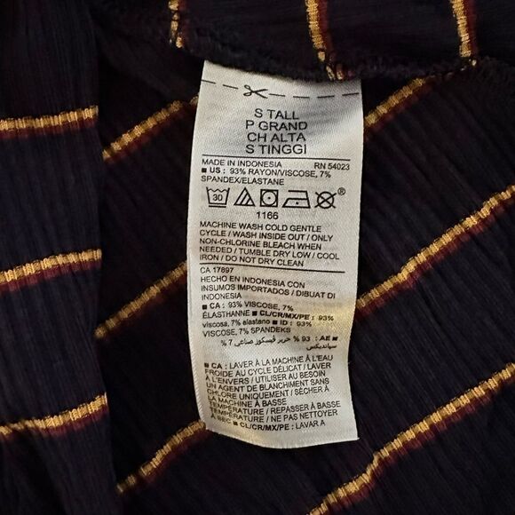 Striped Rib-Knit Fit & Flare Dress- TALL - Picture 12 of 16